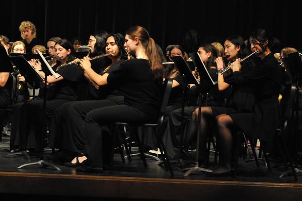 Students performing at the 2023-2024 All County Band Concert